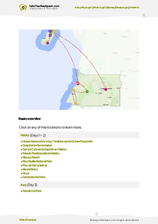 example page 4 from our offline Travel Guide for Equatorial Guinea